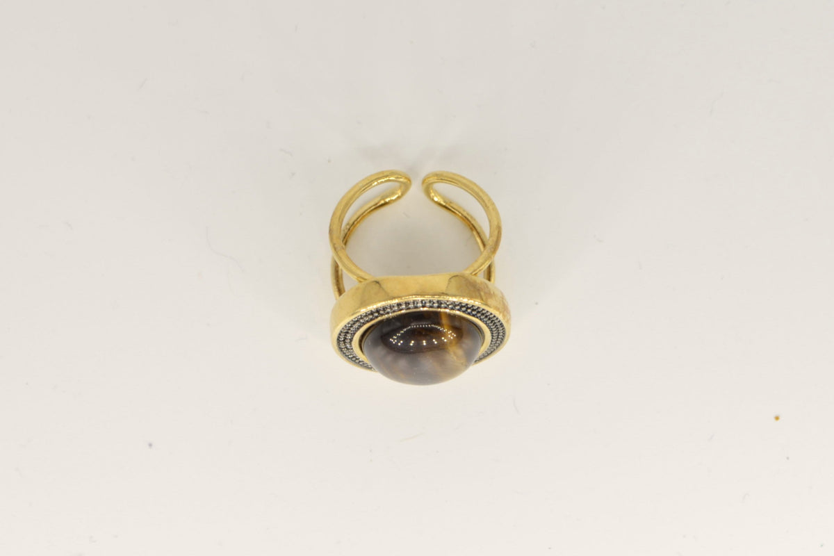 Coragem Tigerauge Ring – 18K vergoldet