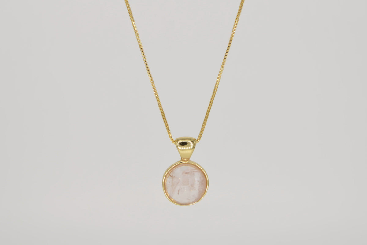 Harmonia Rosenquarz Halskette – 18K vergoldet