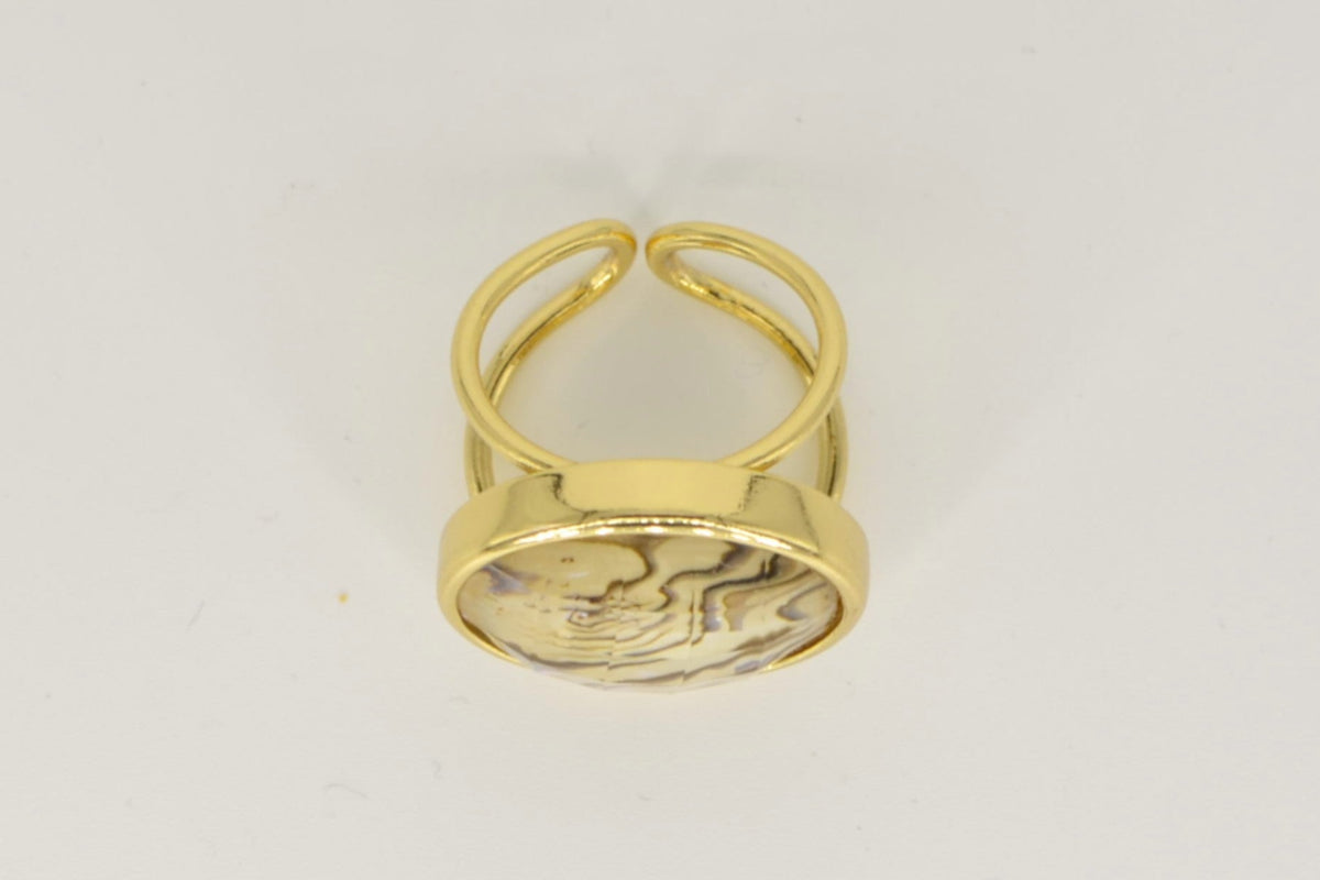 Luna Abalone Ring – 18K vergoldet