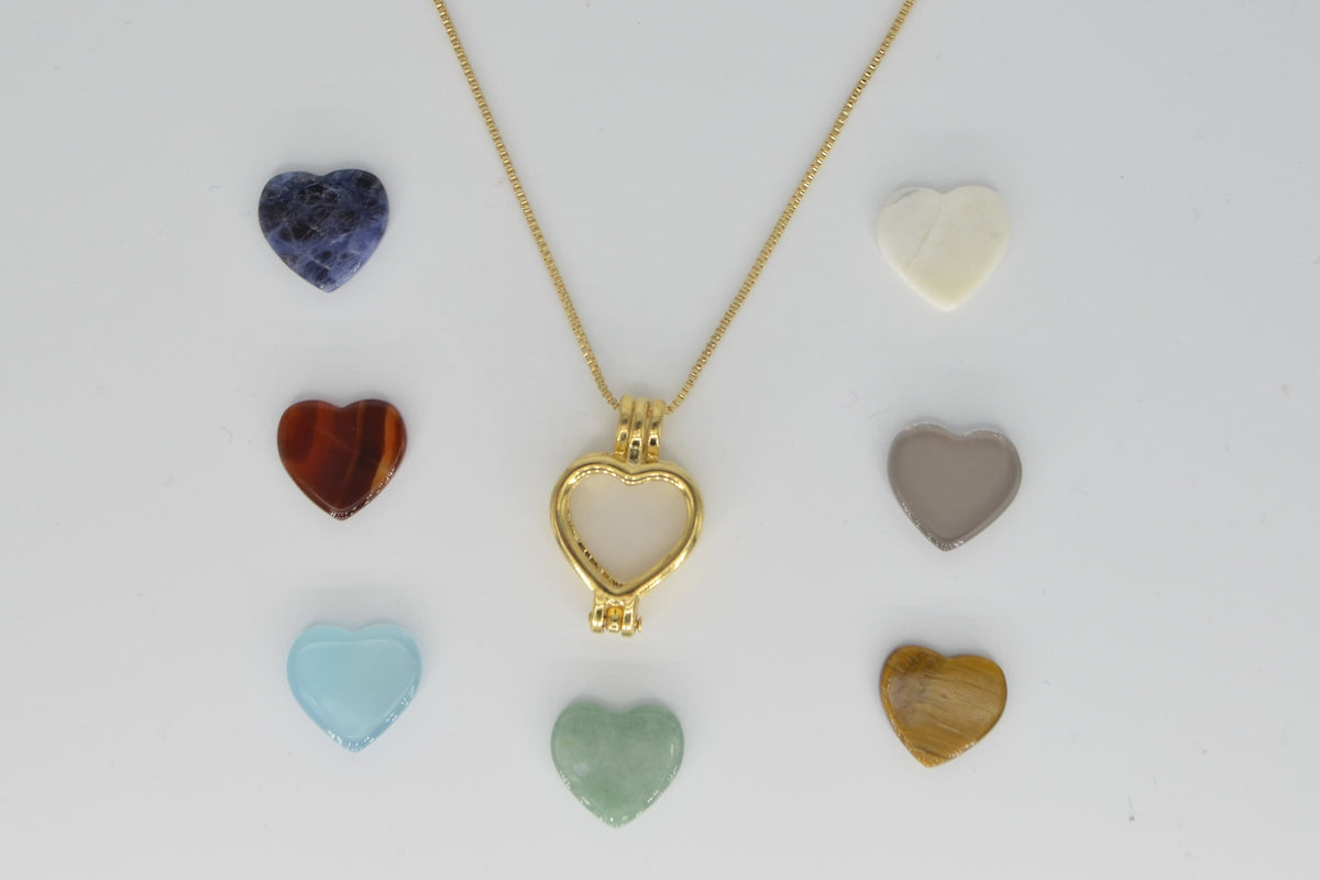 Amor Wechselstein-Halskette – 18K vergoldet