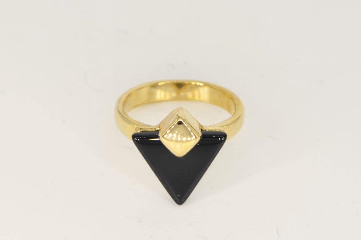 Astra Schwarzer Achat Ring – 18K vergoldet