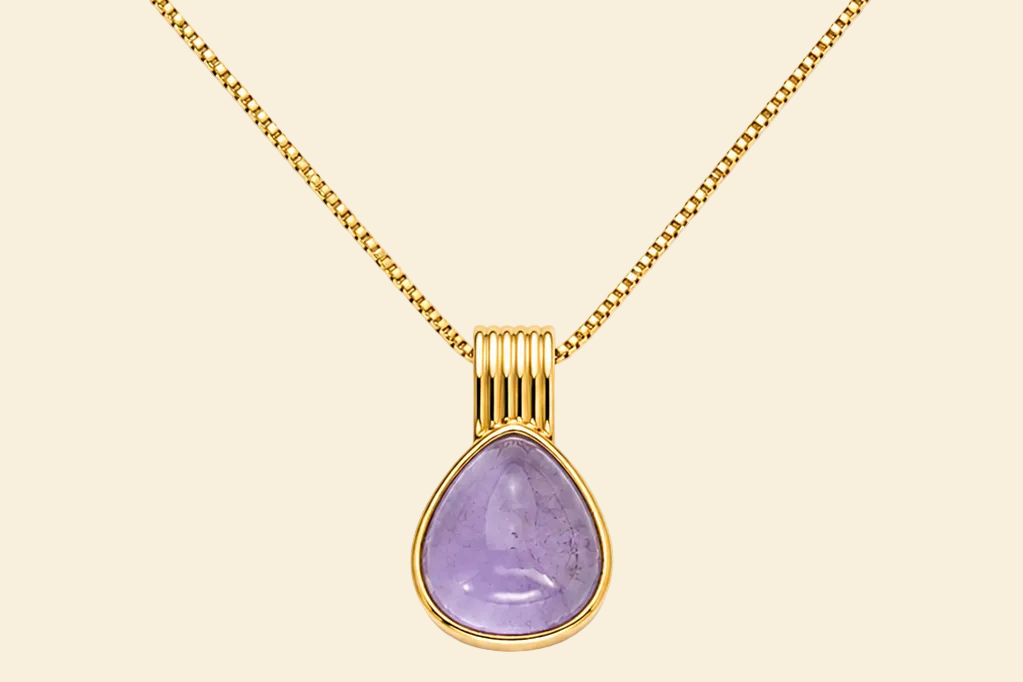 Aura Amethyst Halskette – 18K vergoldet