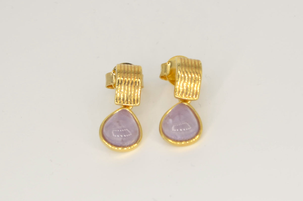 Aura Amethyst Ohrringe – 18K vergoldet