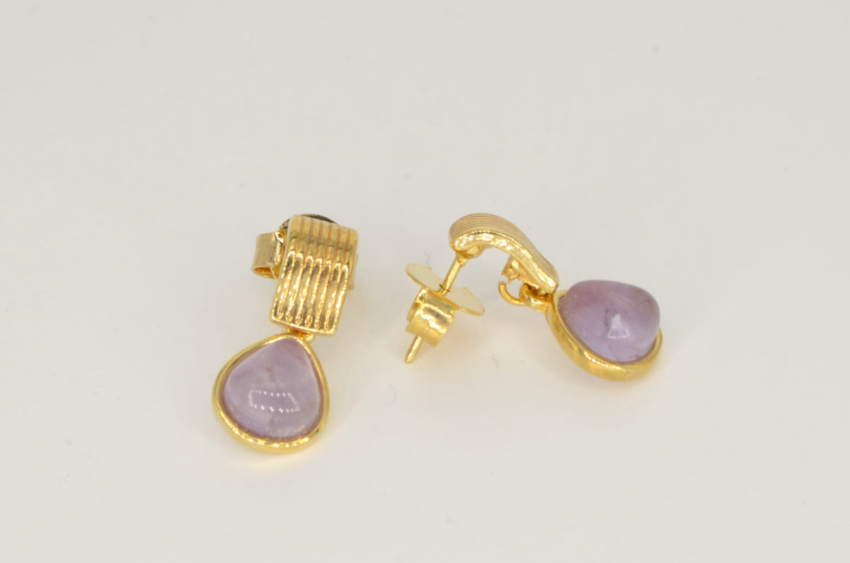 Aura Amethyst Ohrringe – 18K vergoldet