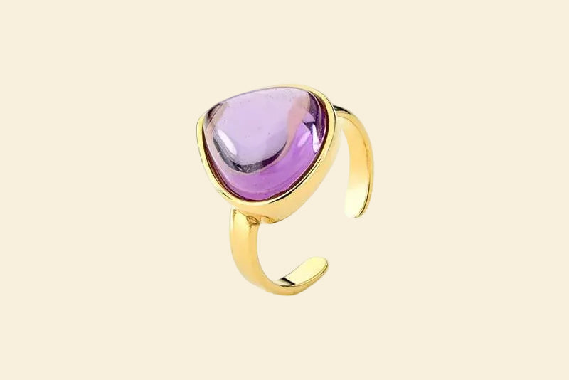 Aura Amethyst Ring – 18K vergoldet