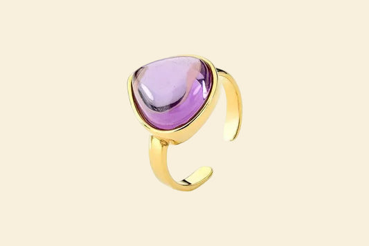 Aura Amethyst Ring – 18K vergoldet