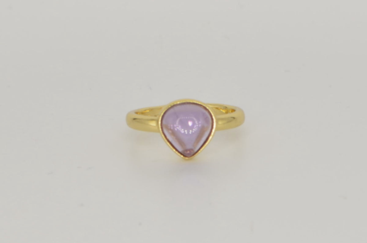 Aura Amethyst Ring – 18K vergoldet