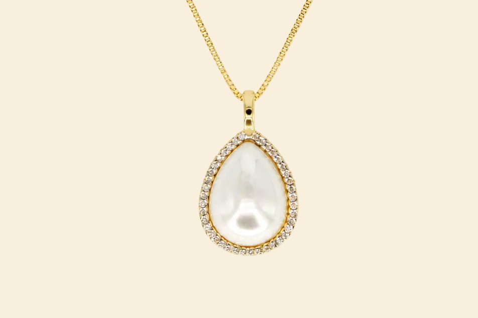 Aura Muschelperlen Halskette – 18K vergoldet