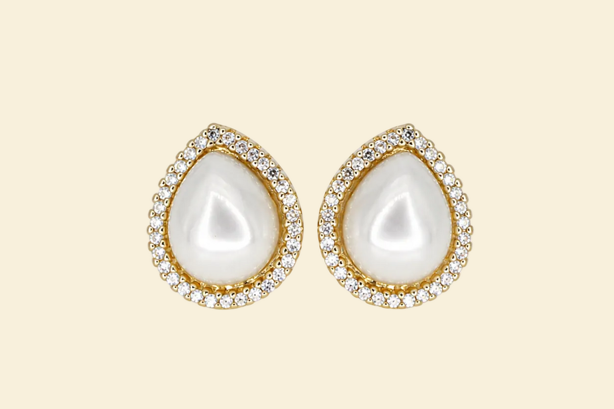 Aura Muschelperlen Ohrringe – 18K vergoldet