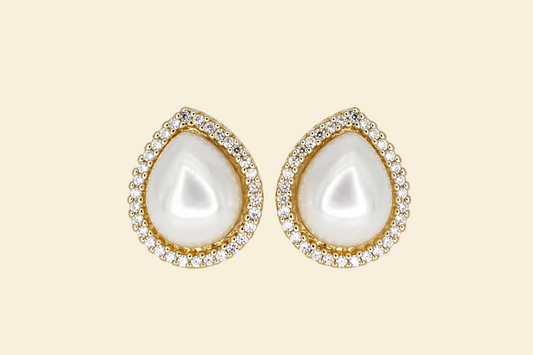 Aura Muschelperlen Ohrringe – 18K vergoldet