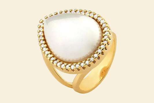 Aura Muschelperlen Ring – 18K vergoldet
