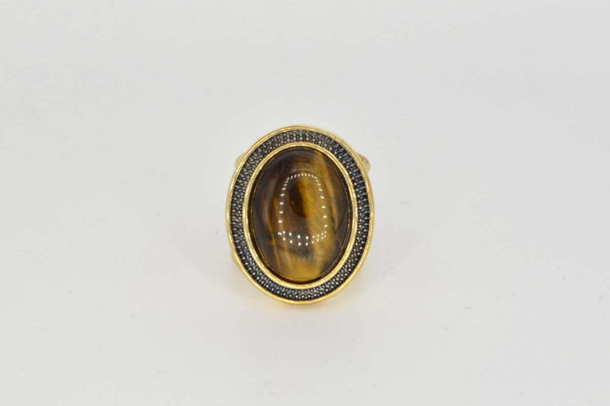 Coragem Tigerauge Ring – 18K vergoldet
