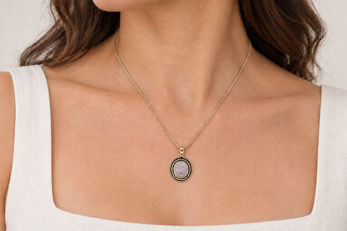 Eclipse Amethyst Halskette – 18K vergoldet