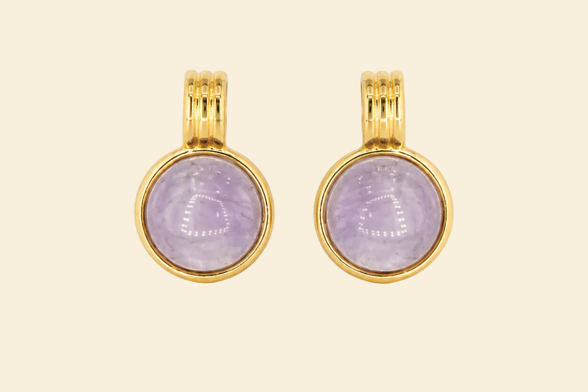 Essencia Amethyst Ohrringe – 18K vergoldet