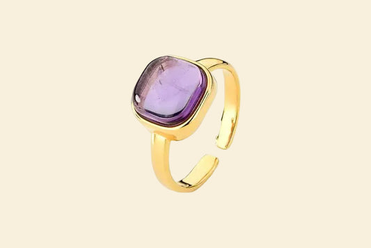Essencia Amethyst Ring – 18K vergoldet