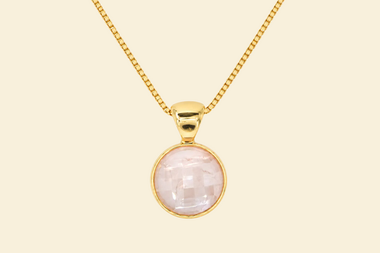 Harmonia Rosenquarz Halskette – 18K vergoldet