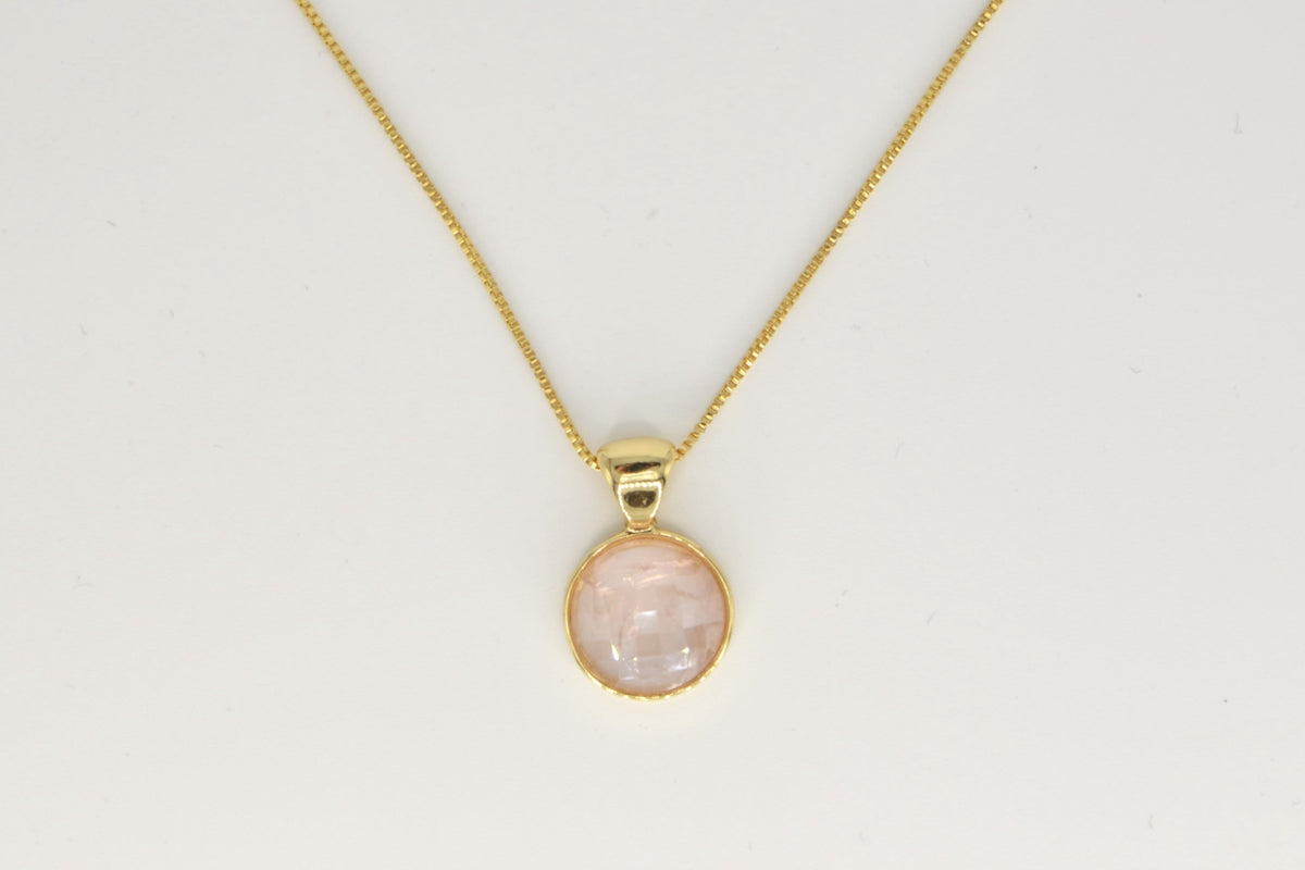 Harmonia Rosenquarz Halskette – 18K vergoldet
