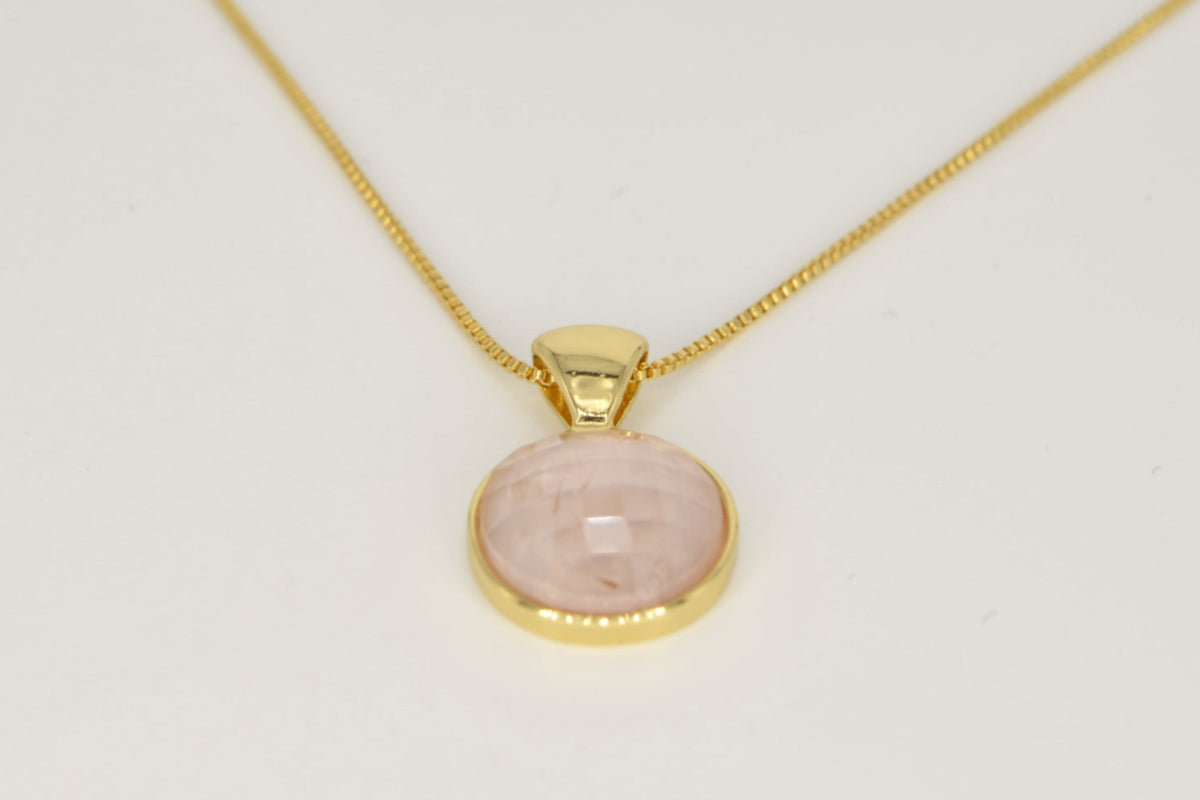 Harmonia Rosenquarz Halskette – 18K vergoldet
