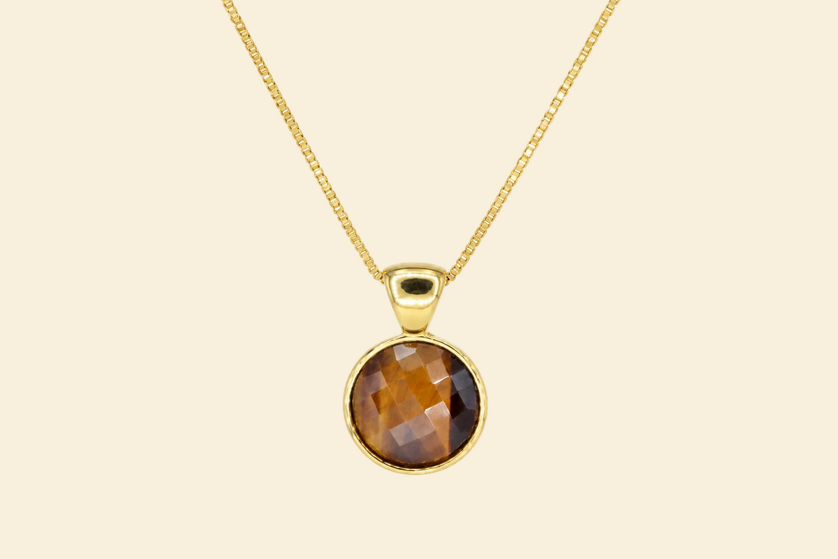 Harmonia Tigerauge Halskette – 18K vergoldet