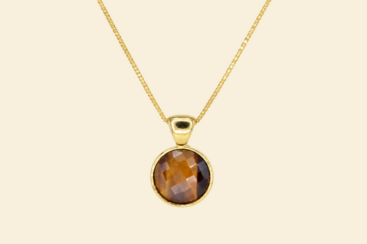 Harmonia Tigerauge Halskette – 18K vergoldet
