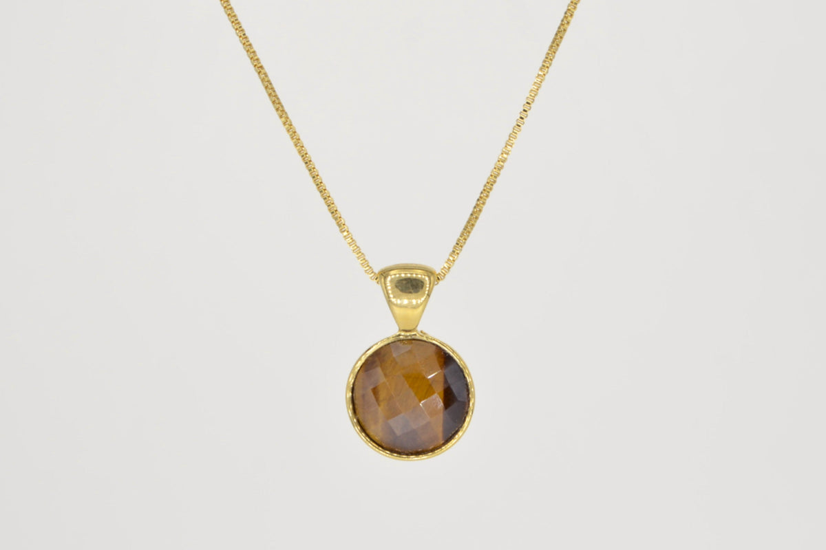Harmonia Tigerauge Halskette – 18K vergoldet