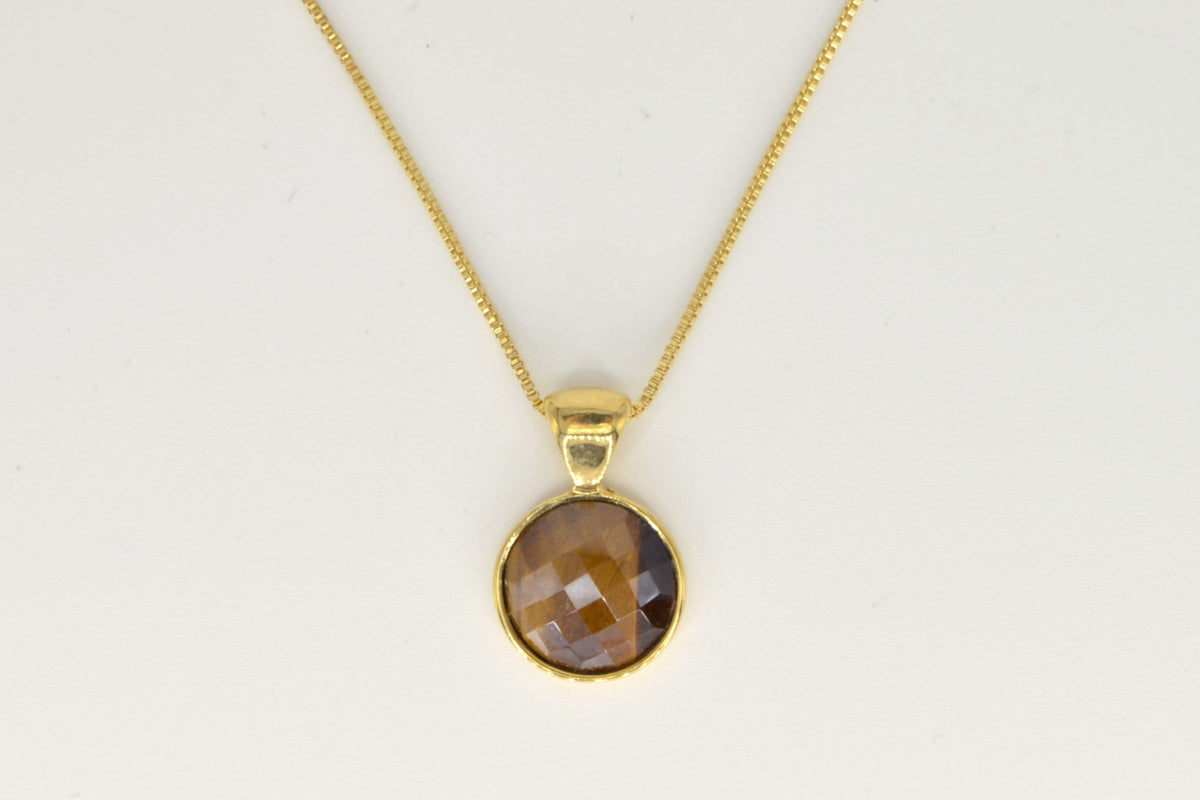 Harmonia Tigerauge Halskette – 18K vergoldet