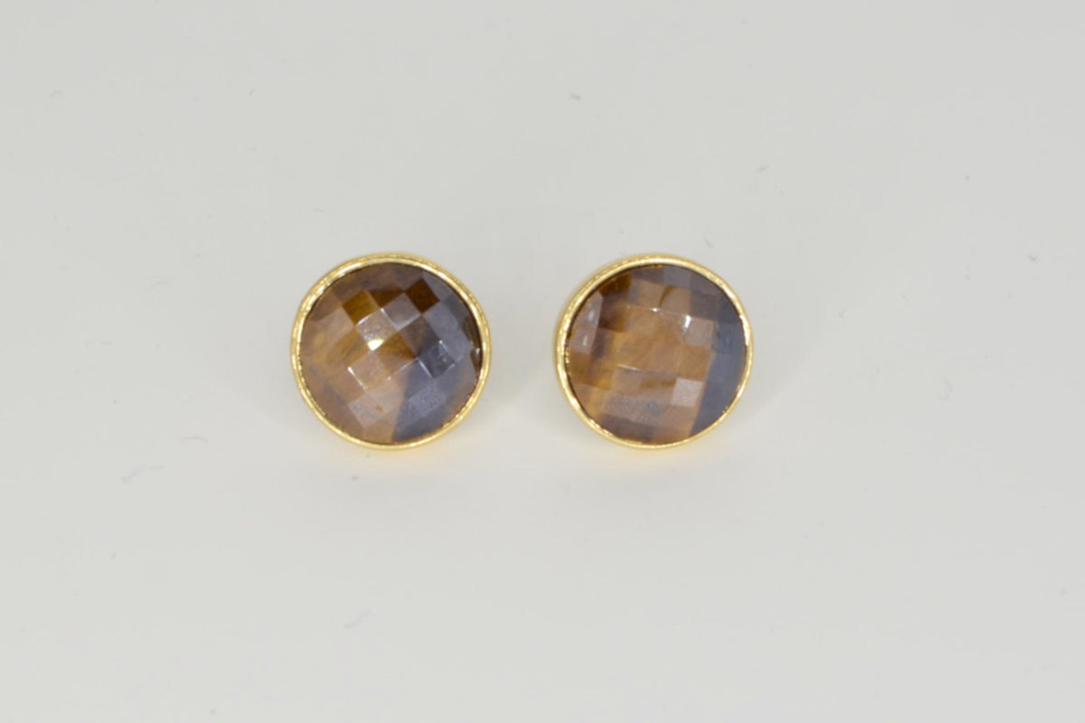 Harmonia Tigerauge Ohrringe – 18K vergoldet