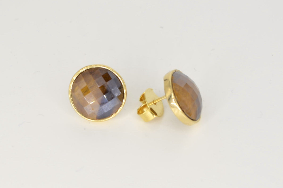Harmonia Tigerauge Ohrringe – 18K vergoldet