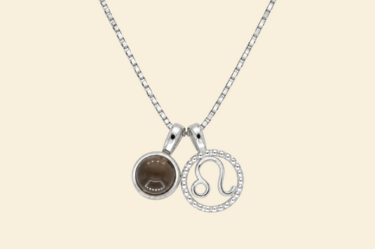 Löwe Halskette mit Rauchobsidian – 925 Silber
