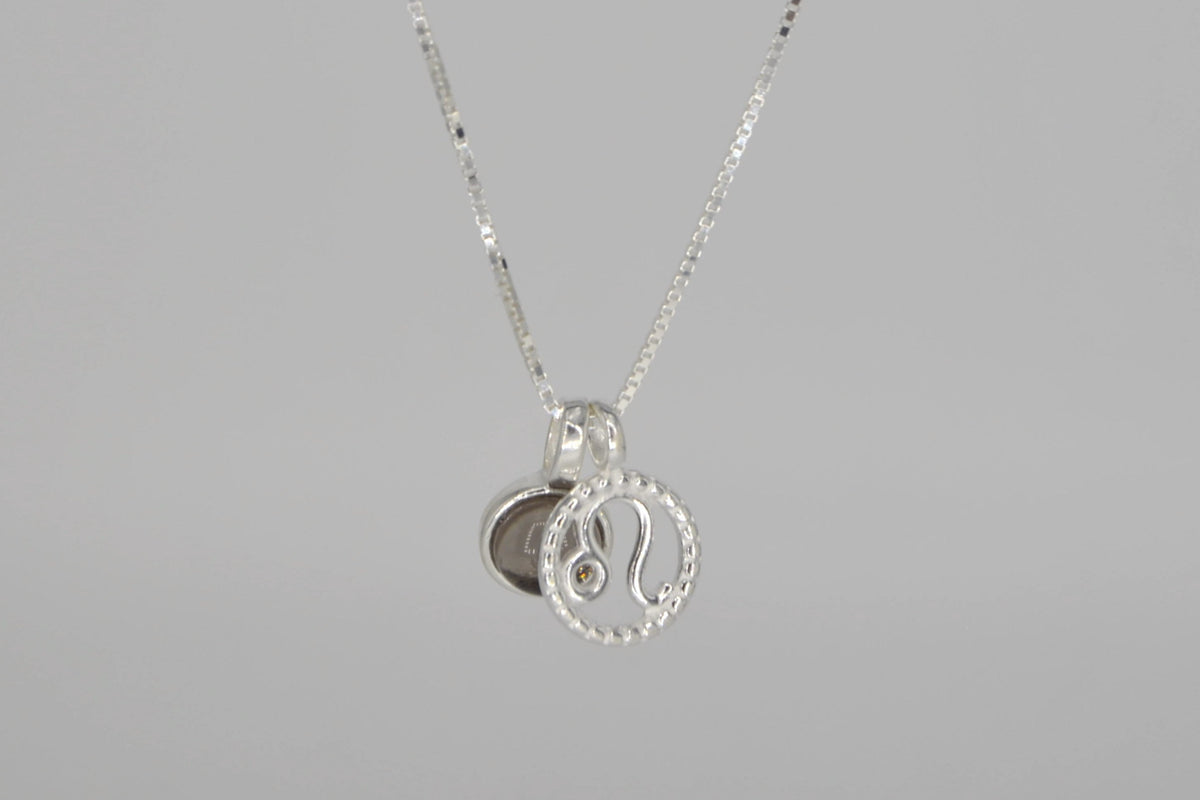 Löwe Halskette mit Rauchobsidian – 925 Silber