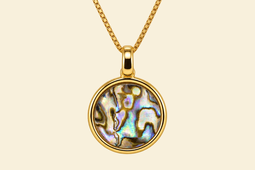 Luna Abalone Halskette – 18K vergoldet