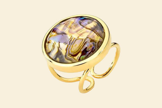 Luna Abalone Ring – 18K vergoldet