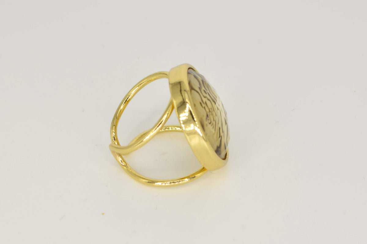 Luna Abalone Ring – 18K vergoldet