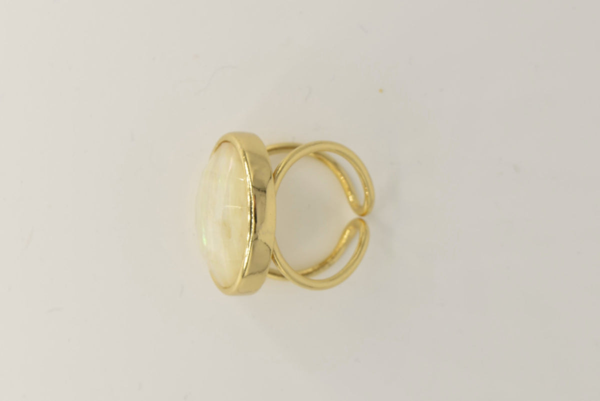 Luna Perlmutt Ring – 18K vergoldet