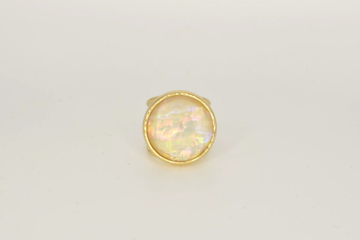 Luna Perlmutt Ring – 18K vergoldet