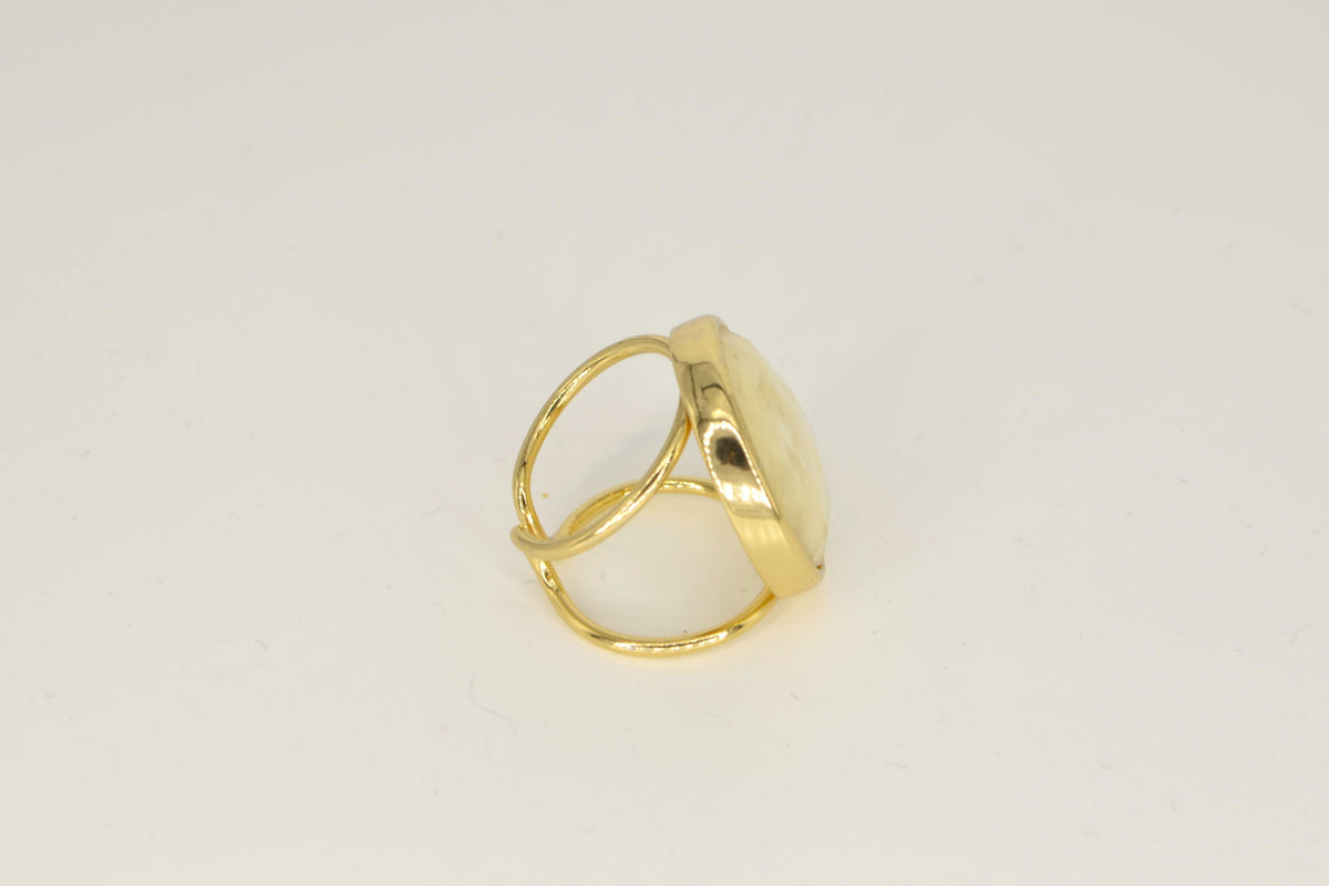 Luna Perlmutt Ring – 18K vergoldet