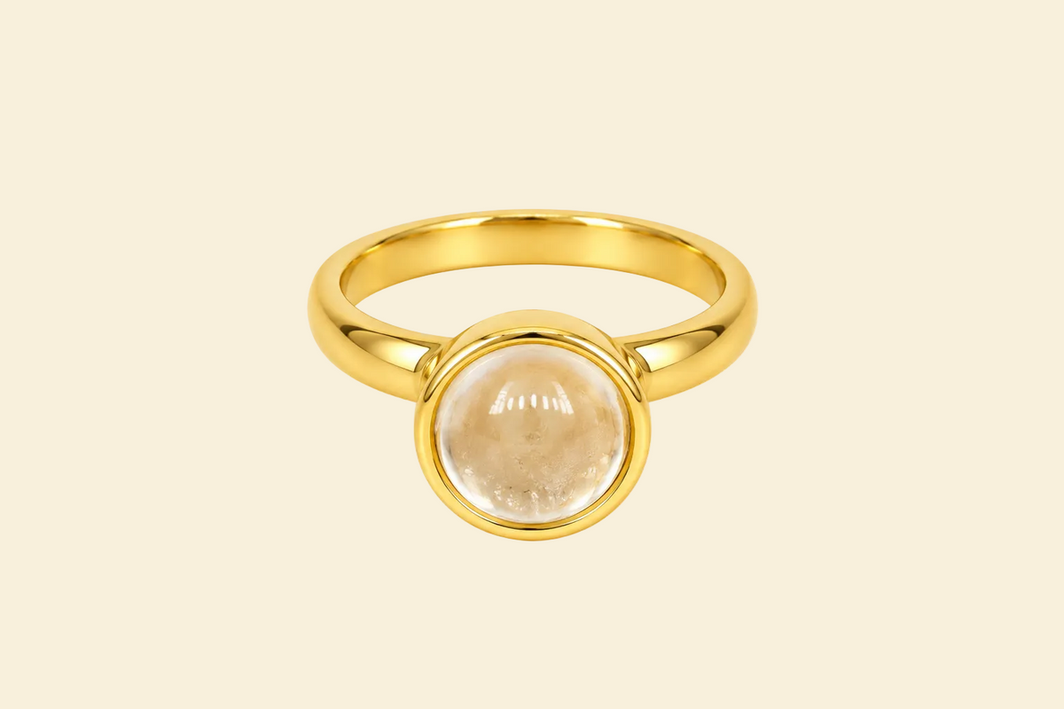 Luz Bergkristall Ring – 18K vergoldet