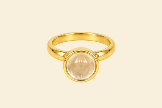 Luz Bergkristall Ring – 18K vergoldet