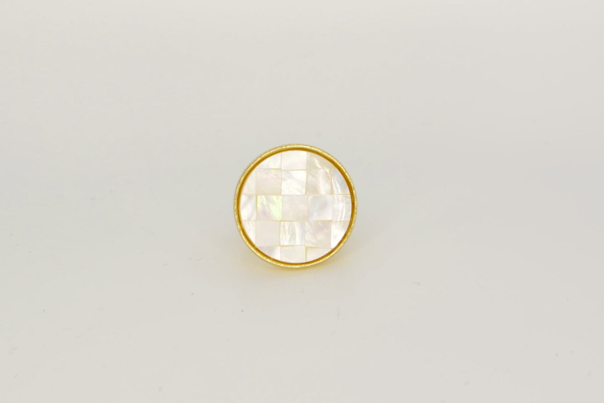Mosaico Perlmutt Ring – 18K vergoldet