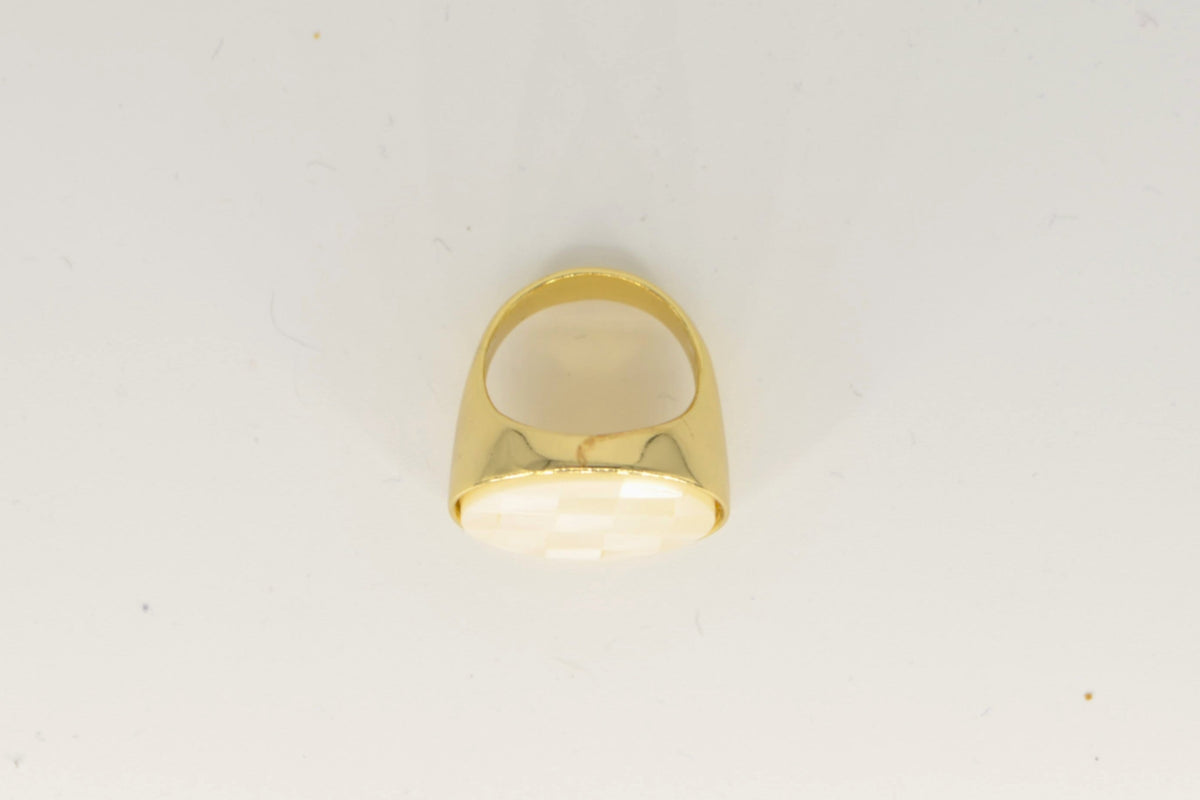 Mosaico Perlmutt Ring – 18K vergoldet