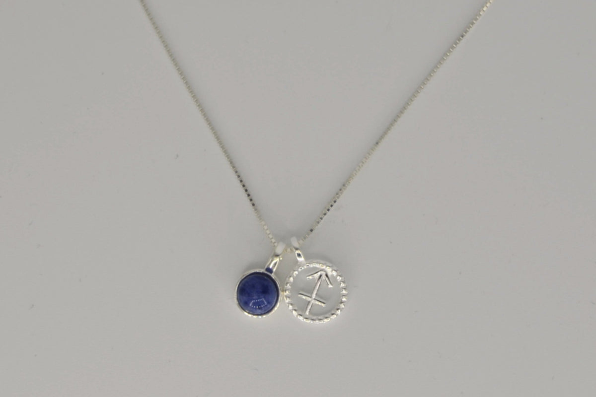 Schütze Halskette mit Sodalith – 925 Silber