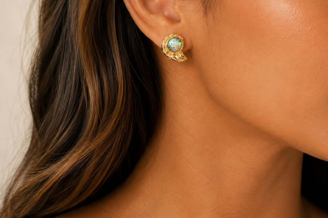Shell Abalone Ohrringe – 18K vergoldet