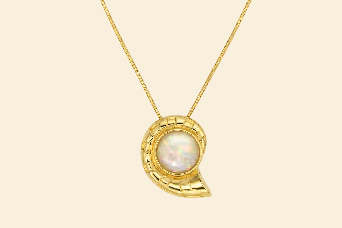 Shell Perlmutt Halskette – 18K vergoldet