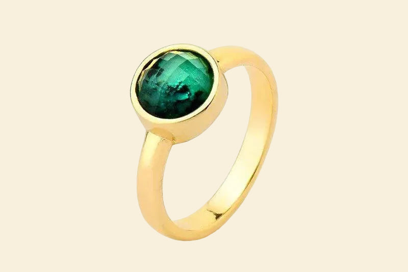 Verde Smaragd Ring – 18K vergoldet